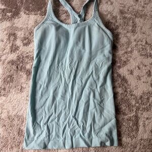 Lululemon Women's Light Blue Ribbed Tank Top
